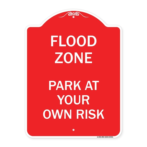 Signmission Designer Series Sign-Flood Zone, Red & White Aluminum Architectural Sign, 18" x 24", RW-1824-23951 A-DES-RW-1824-23951 - main